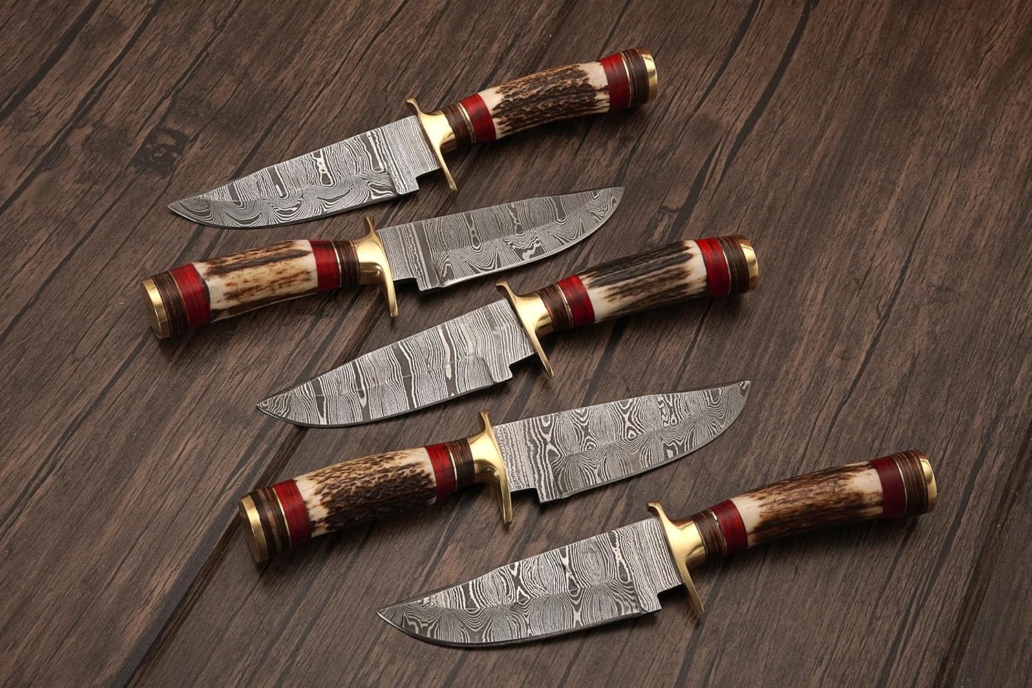 Set of 5 Handmade Personalized Damascus Knife set for Groomsmen gifts | Groomsman Gifts for Wedding, Groomsmen Proposal Gifts
