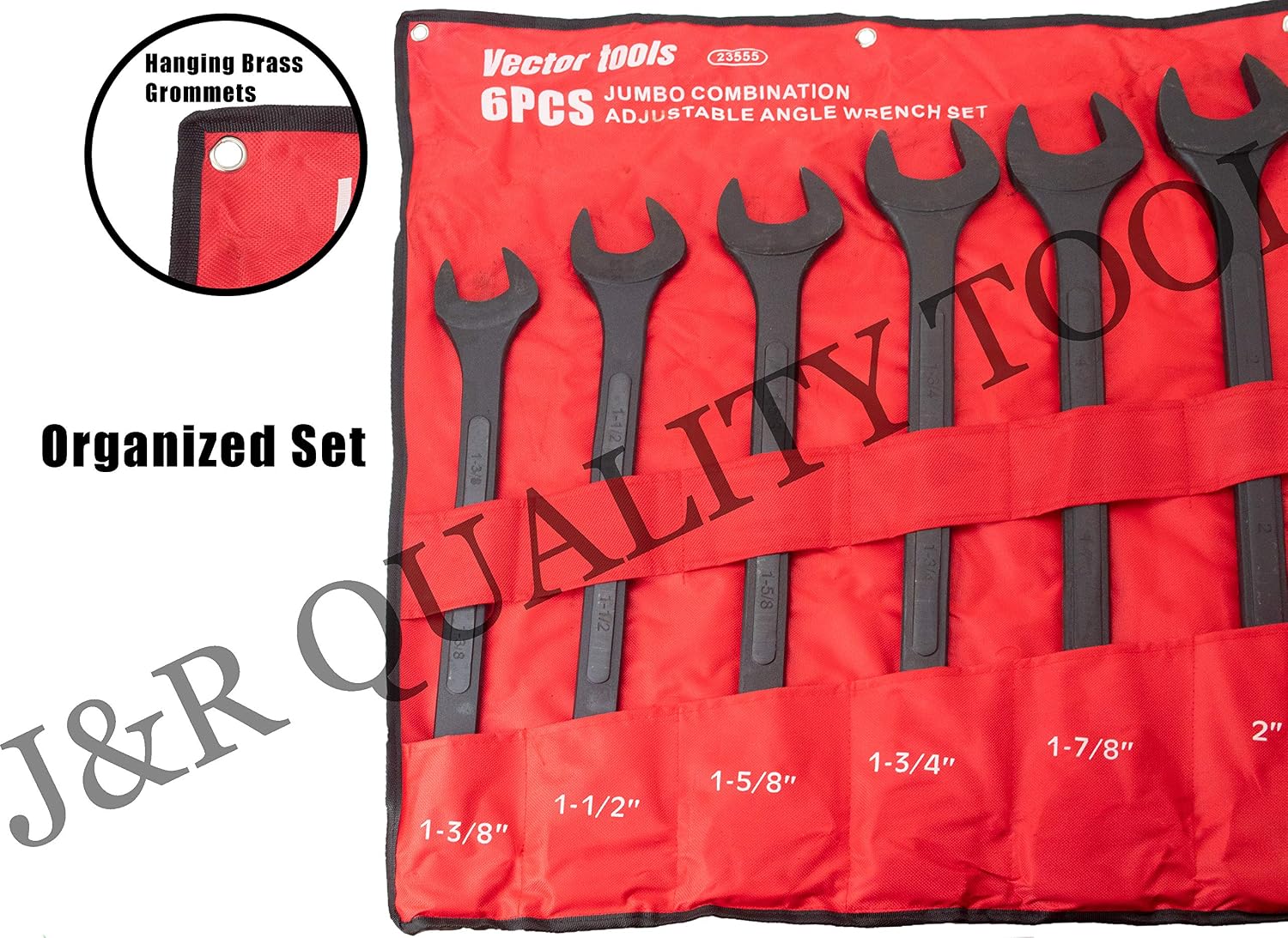 VCT 10 PC SAE Black-Oxide Jumbo Combo Wrench Set | 1-5/16' - 2' W/Carrying Pouch