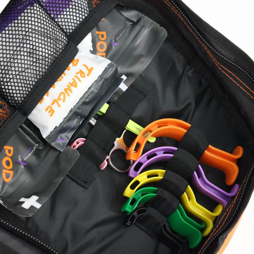 Lightning X First Responder EMT/EMS Backpack Stocked First Aid Supplies Kit B (Fluorescent Orange)