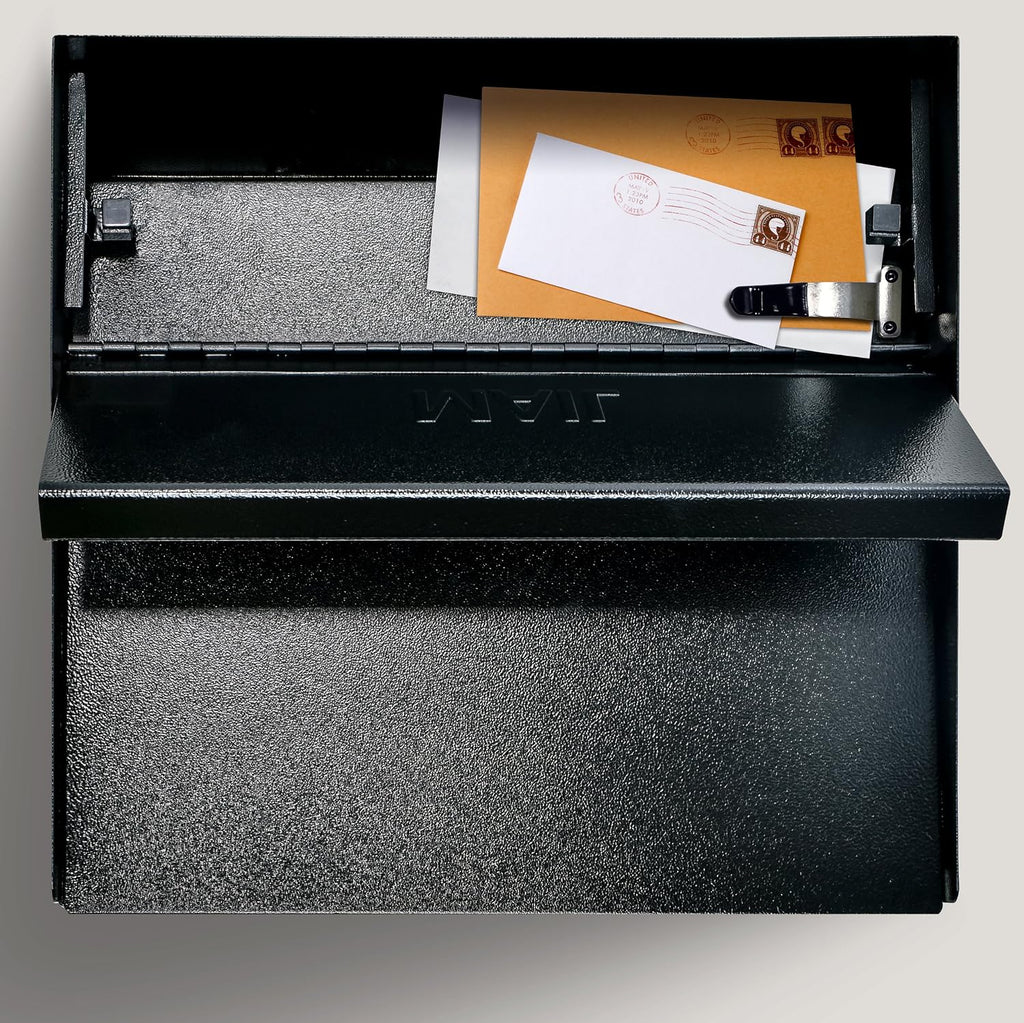 Mail Boss 7162 Metro, Black High Capacity Wall Mounted Locking Security Mailbox,Medium