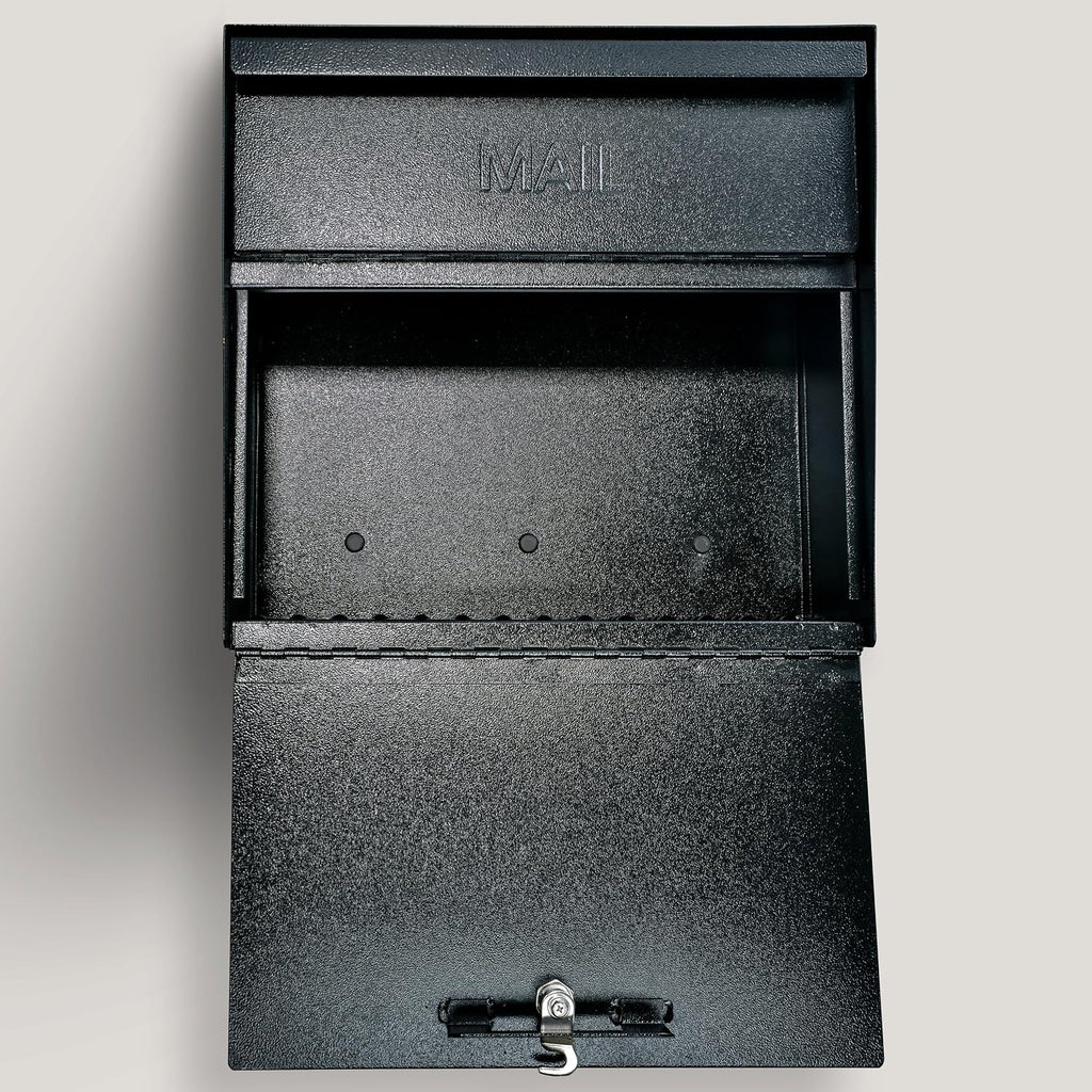 Mail Boss 7162 Metro, Black High Capacity Wall Mounted Locking Security Mailbox,Medium